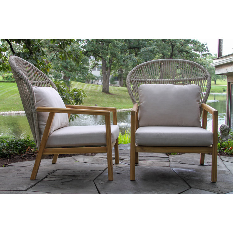 Teak Patio Chair with Sunbrella Cushions Joss & Main